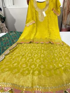 Chinon lehenga 3 Pc Set its is semi stitched you can make your own size shirt