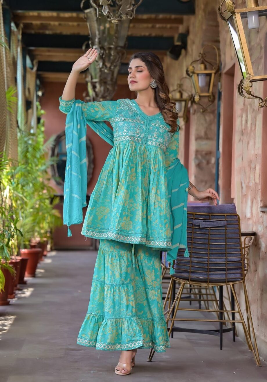 Beautiful Indian Grara Suit with  Dupatta for women